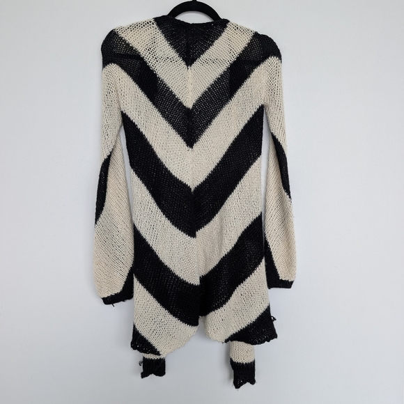 Rogan Organic Llama Alpaca Wool Fair Trade Chevron Cardigan Sweater Sz S/M - Picture 13 of 16